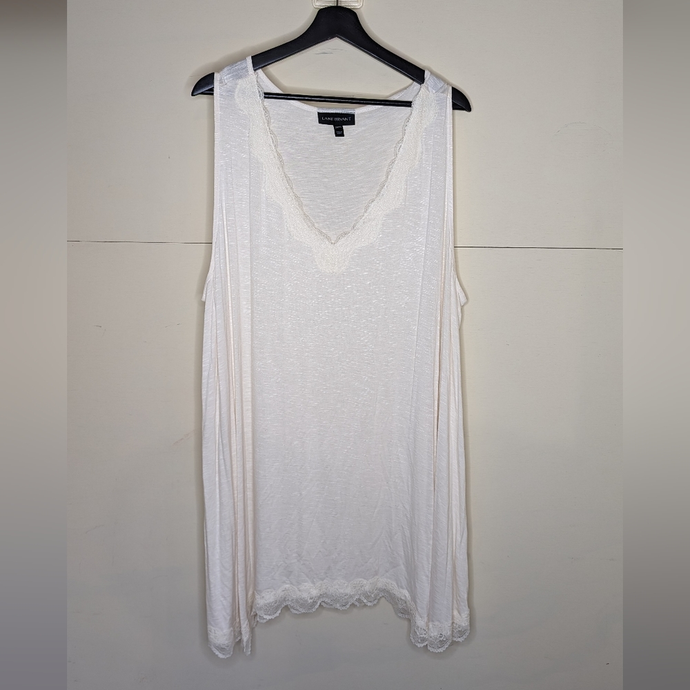 Lane Bryant Sleep Dress Pajama Chemise Cream Colored Sleeveless (Sz 26/28)